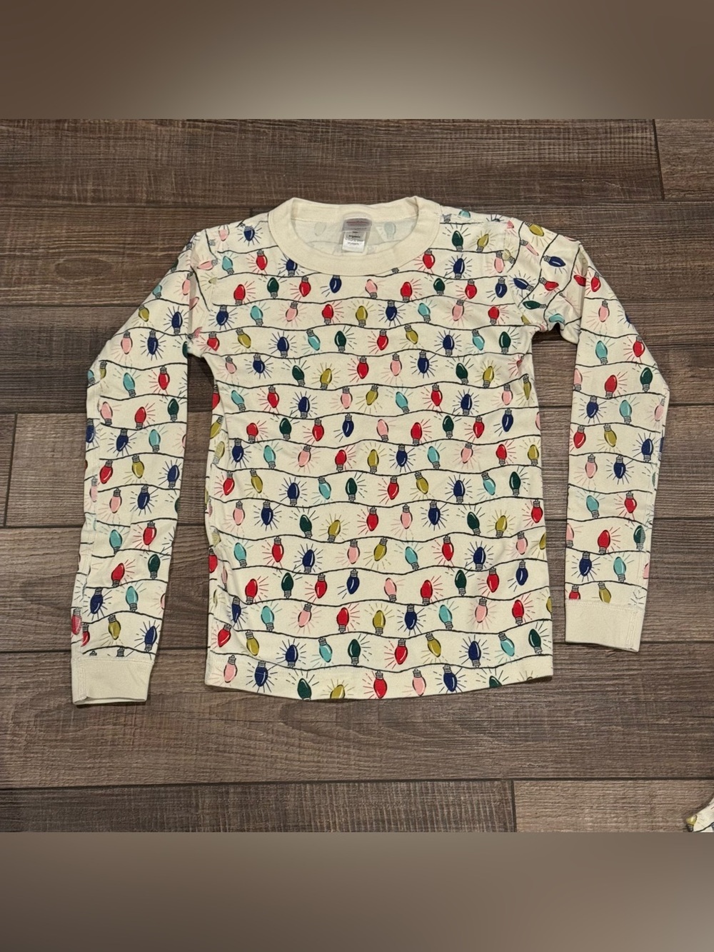 Hanna Andersson Christmas Lights Holiday Pajamas Size 12 EUC 100% Organic Cotton - Picture 2 of 16